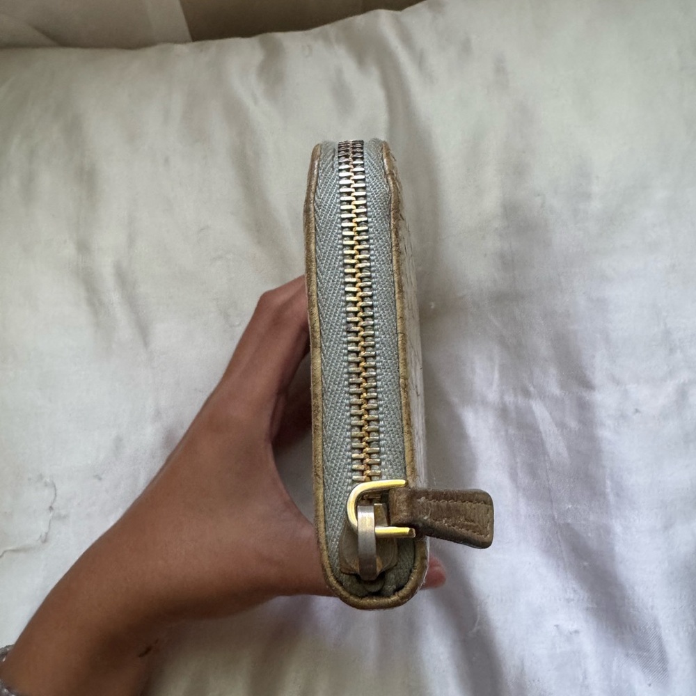 Miu Miu Khaki Beige Crocodile Embossed Long Zip Wallet (relist) - Picture 4 of 16